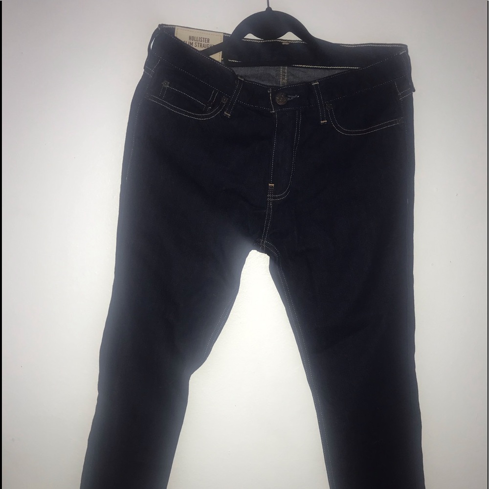Hollister slim straight dark blue jeans